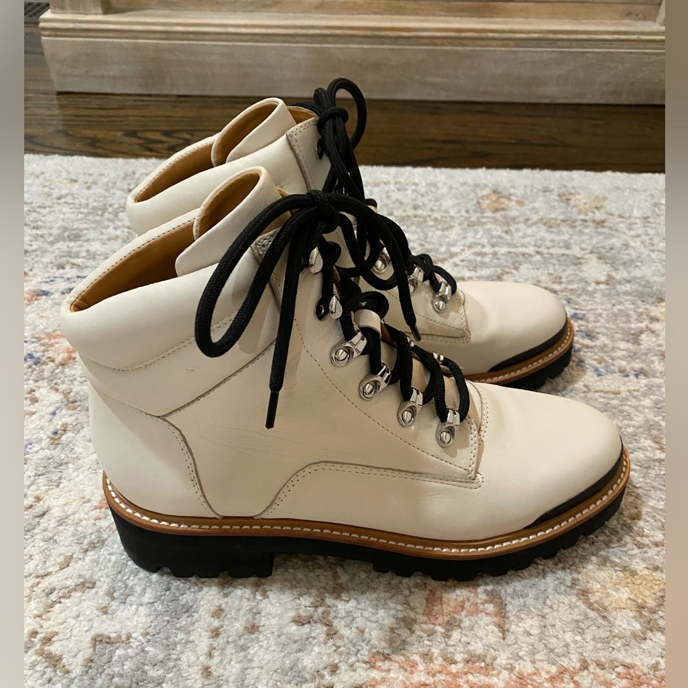Marc Fisher LTD Idaran Hiking Boot in Chic Cream Leather from Nordstrom